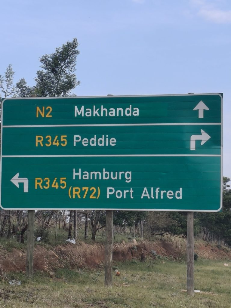 Our work Ayaphi amaJamani Peddie Hamburg signpost